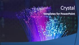  Presentation with internet communication - PPT layouts with multimedia telecommunications - fiber optic showing data background and a navy blue colored foreground