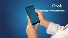  Presentation with female - Presentation with multimedia telecommunications - mockup for female hand using background and a ocean colored foreground