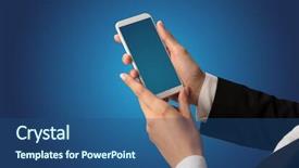  Presentation with female - Presentation design having multimedia telecommunications - mockup for female hand using background and a  colored foreground