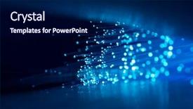  Presentation with fibers - Audience pleasing slide deck consisting of multimedia telecommunications - optical fibers cable backdrop and a navy blue colored foreground