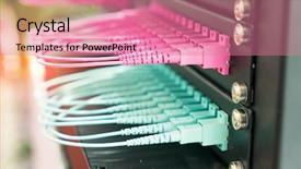  Presentation with distribution - Amazing theme having multimodal transport - fiber optic cable connect backdrop and a coral colored foreground