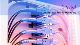  Presentation with fiber optic - PPT layouts consisting of multimodal transport - fiber optic cable connect background and a light blue colored foreground