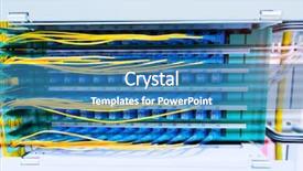  Presentation with fiber optic - Cool new slide set with multimodal transport - fiber optic cablel connect backdrop and a teal colored foreground