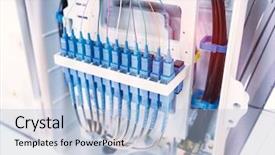  Presentation with optic - Audience pleasing presentation design consisting of multimodal transport - fiber optic cablel connect backdrop and a light blue colored foreground