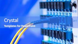  Presentation with fiber optic - Slides having multimodal transport - fiber optic cablel connect background and a cobalt blue colored foreground