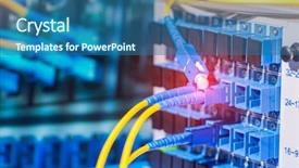  Presentation with multimodal - Colorful PPT theme enhanced with multimodal transport - fiber optic cablel connect backdrop and a ocean colored foreground