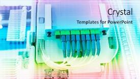  Presentation with fiber optic - Colorful PPT layouts enhanced with multimodal transport - fiber optic cablel connect backdrop and a arctic colored foreground