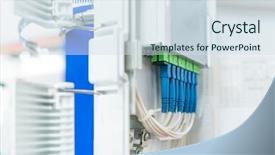  Presentation with optic - Audience pleasing presentation theme consisting of multimodal transport - fiber optic cablel connect backdrop and a sky blue colored foreground