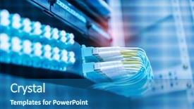  Presentation with optic - Cool new presentation theme with multimodal transport - fiber optic cablel connect backdrop and a ocean colored foreground