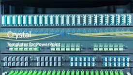  Presentation with fiber optic - Beautiful presentation design featuring multimodal transport - fiber optic cablel connect backdrop and a teal colored foreground