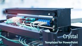  Presentation with optic - Slide deck featuring multimodal transport - fiber optic cablel connect background and a ocean colored foreground