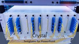  Presentation with fiber optic - Theme having multimodal transport - fiber optic cablel connect background and a  colored foreground