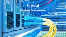  Presentation with data center - Cool new slide deck with multimodal transport - fiber optic equipment backdrop and a teal colored foreground