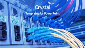  Presentation with optic - Presentation theme consisting of multimodal transport - fiber optic equipment background and a cobalt blue colored foreground