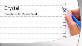  Presentation with three - PPT theme having multiple alternatives - hand choosing one of three background and a white colored foreground