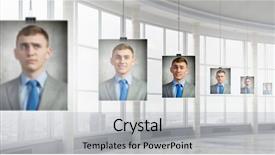  Presentation with media - Colorful presentation theme enhanced with multiple alternatives - portrait of headless businessman mixed backdrop and a light gray colored foreground