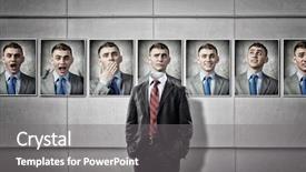  Presentation with media - PPT theme enhanced with multiple alternatives - portrait of headless businessman mixed background and a gray colored foreground