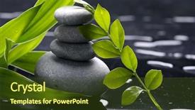 Presentation with spa stones leaves - PPT theme consisting of multiple alternatives - spa still life with black background and a  colored foreground