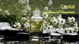  Presentation with essential oil - Audience pleasing slides consisting of multiple alternatives - white flower with bottle backdrop and a  colored foreground