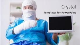  Presentation with fracture bone - Cool new slide deck with multiple broken bones and fracture backdrop and a light gray colored foreground