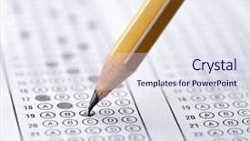  Presentation with examination - Presentation theme having multiple choice examination form background and a sky blue colored foreground