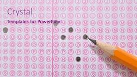  Presentation with customer satisfaction - Presentation having multiple-choice-examination-form background and a  colored foreground