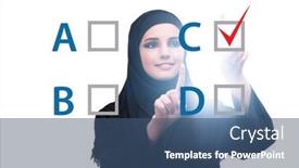  Presentation with choice - PPT layouts consisting of multiple-choice-test-question-concept background and a ocean colored foreground