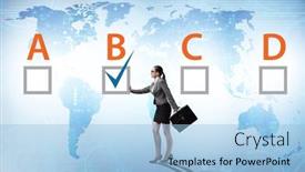  Presentation with choice - PPT theme enhanced with multiple-choice-test-question-concept background and a light blue colored foreground