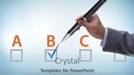  Presentation with choice - Theme with multiple-choice-test-question-concept background and a sky blue colored foreground