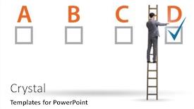  Presentation with choice - Presentation consisting of multiple-choice-test-question-concept background and a white colored foreground