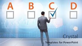  Presentation with choice - Presentation having multiple-choice-test-question-concept background and a light blue colored foreground