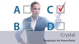  Presentation with choice - Slide deck consisting of multiple-choice-test-question-concept background and a light gray colored foreground