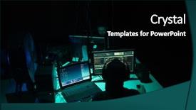  Presentation with mail server - Beautiful presentation featuring multiple computers and infected virus backdrop and a black colored foreground