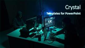  Presentation with mail server - PPT theme enhanced with multiple computers and infected virus background and a navy blue colored foreground