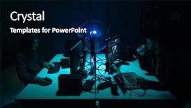  Presentation with mail server - Beautiful PPT theme featuring multiple computers and infected virus backdrop and a black colored foreground