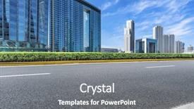  Presentation with asphalt road - Amazing presentation design having multiple directions - clean asphalt road with city backdrop and a  colored foreground