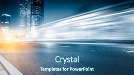  Presentation with traffice - Amazing PPT theme having multiple directions - traffice of city backdrop and a ocean colored foreground