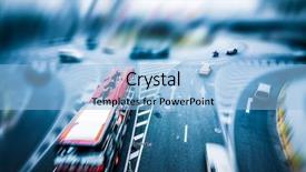  Presentation with traffice - PPT theme with multiple directions - traffice of city background and a light blue colored foreground