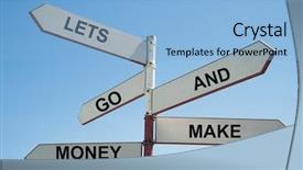  Presentation with saying - PPT theme consisting of multiple directions arrows - direction sign saying lets go background and a light blue colored foreground