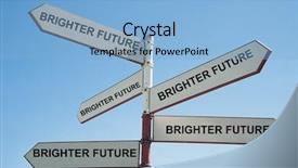  Presentation with future - Presentation featuring multiple directions arrows - sign post to a brighter background and a  colored foreground