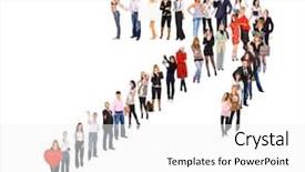  Presentation with team building on white - Audience pleasing theme consisting of multiple directions arrows - team over white standing together backdrop and a white colored foreground