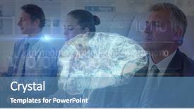  Presentation with double exposure of business people - PPT theme enhanced with multiple exposure of business people background and a teal colored foreground