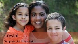  Presentation with young children at school - Slides featuring multiple generations - mother with her young children background and a red colored foreground