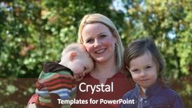  Presentation with young children - Slides featuring multiple generations - mother with her young children background and a tawny brown colored foreground