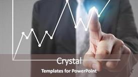  Presentation with internet trend - Presentation design consisting of multiple graphs design - businessman pointing to trend line background and a gray colored foreground