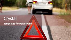  Presentation with triangle - Amazing presentation theme having multiple locations - red warning triangle and broken backdrop and a red colored foreground