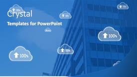  Presentation with cloud technology - PPT theme featuring multiple-numbers-with-percentage background and a teal colored foreground