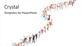  Presentation with together - Presentation enhanced with multiple occupations - business picture standing together background and a  colored foreground