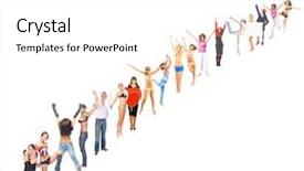  Presentation with queue - Theme consisting of multiple occupations - concept image people in queue background and a white colored foreground