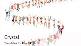  Presentation with together - Theme consisting of multiple occupations - many colleagues standing together background and a  colored foreground